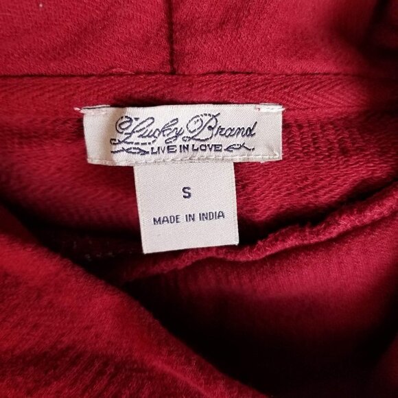 Lucky Brand Cowl Neck Red 3/4 Sleeve Sweater Small - Picture 6 of 6